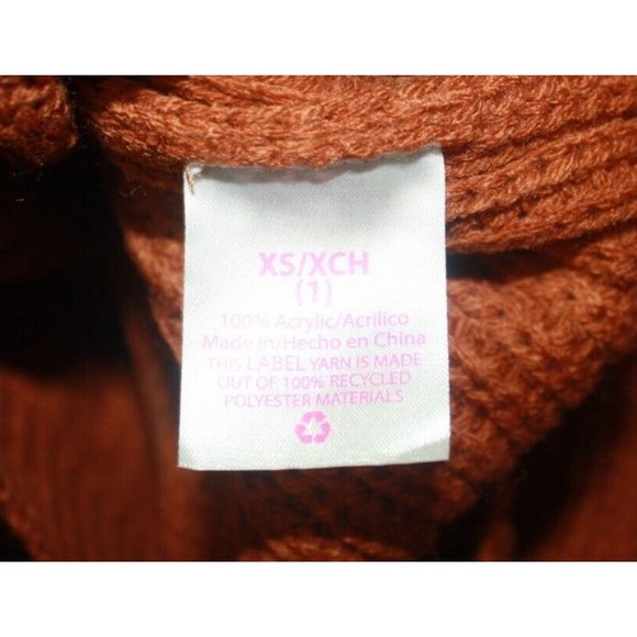 No Boundaries Lace Up Cable Knit Pullover Juniors Sz XS Burnt Orange NWT - Picture 8 of 8